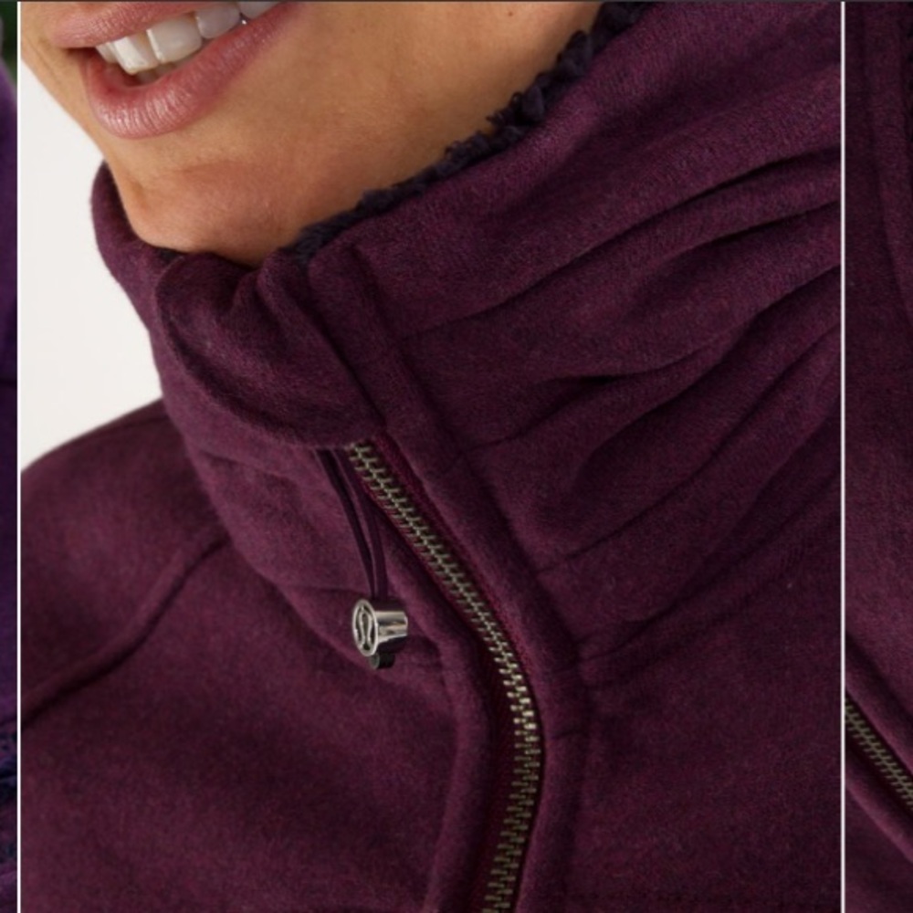 Lululemon Cuddle Up Jacket Cotton Fleece Heathered Plum Women’s Size 4 Athletic - Picture 12 of 12